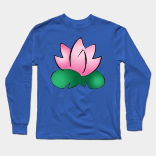 Pink Lotus on Lily Pads Long Sleeve T-Shirt